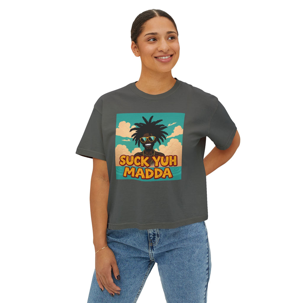 Boxy Tee - Jamaican SUCK YUH MADDA Design