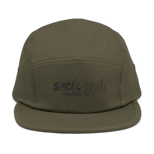 Embroidered 5 Panel Cap - Suck Yuh Mada Disrespectful Term Design