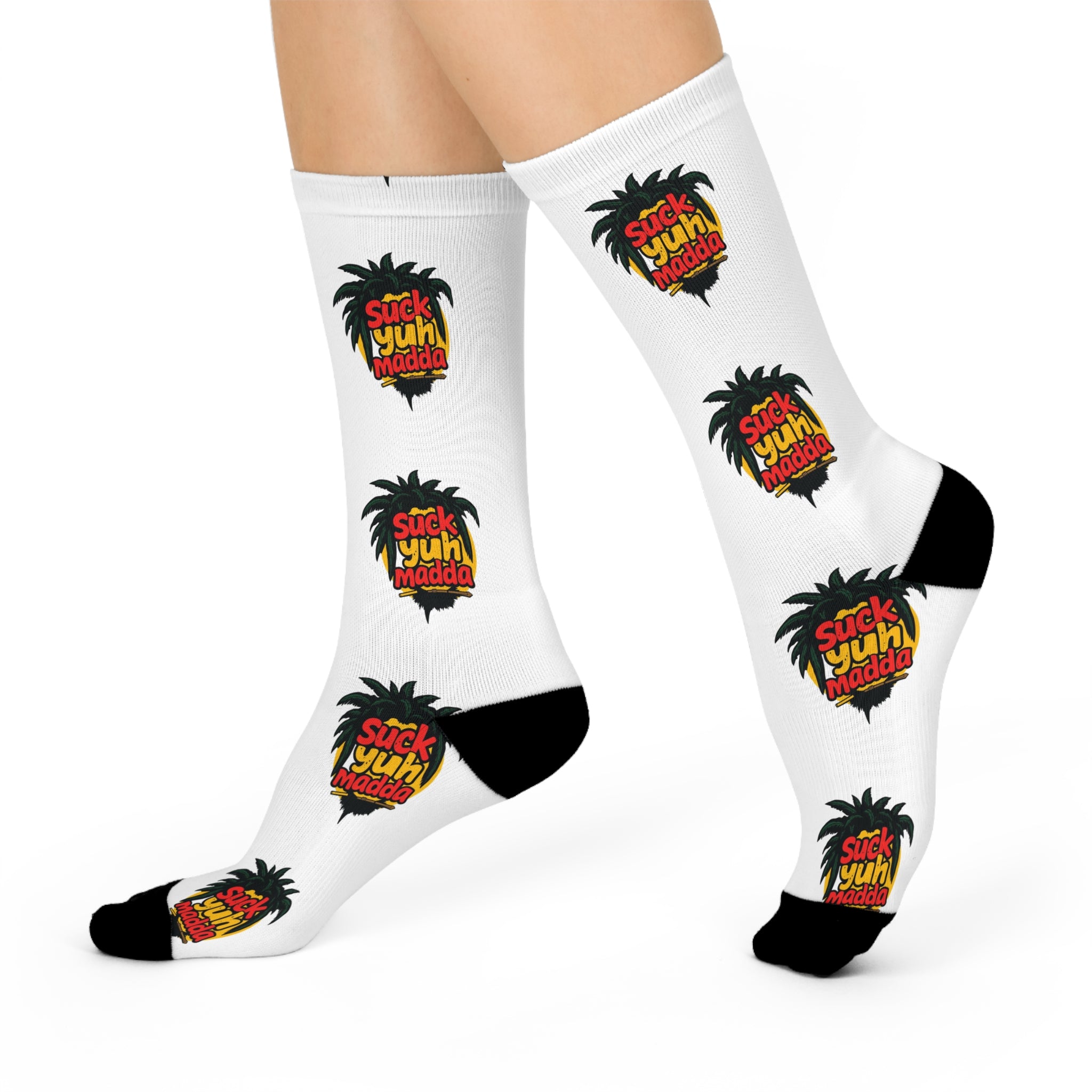 Crew Socks - Jamaican Slang 'Suck Yuh Madda'