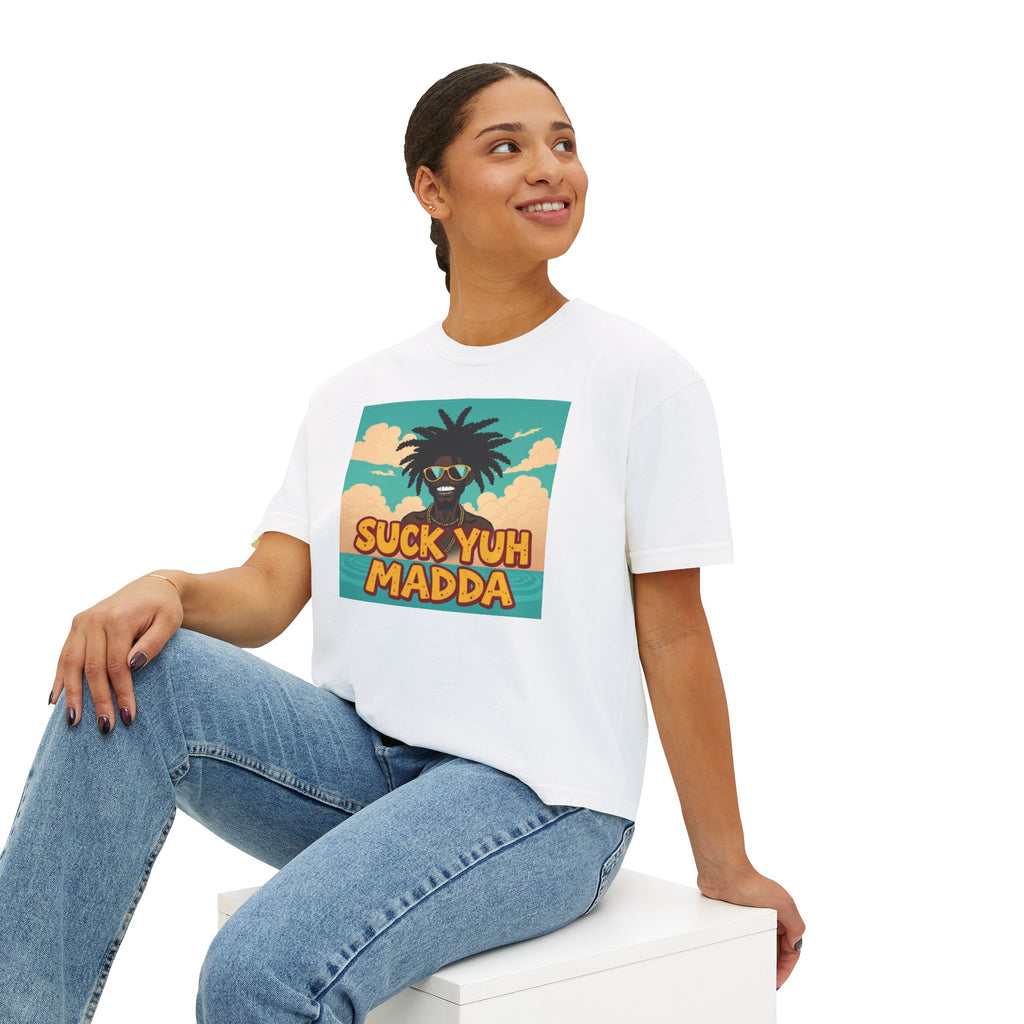 Boxy Tee - Jamaican SUCK YUH MADDA Design