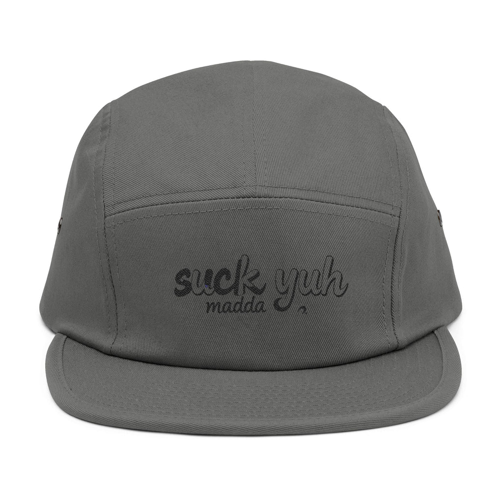 Embroidered 5 Panel Cap - Suck Yuh Mada Disrespectful Term Design