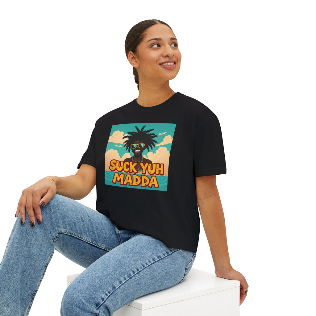 Boxy Tee - Jamaican SUCK YUH MADDA Design